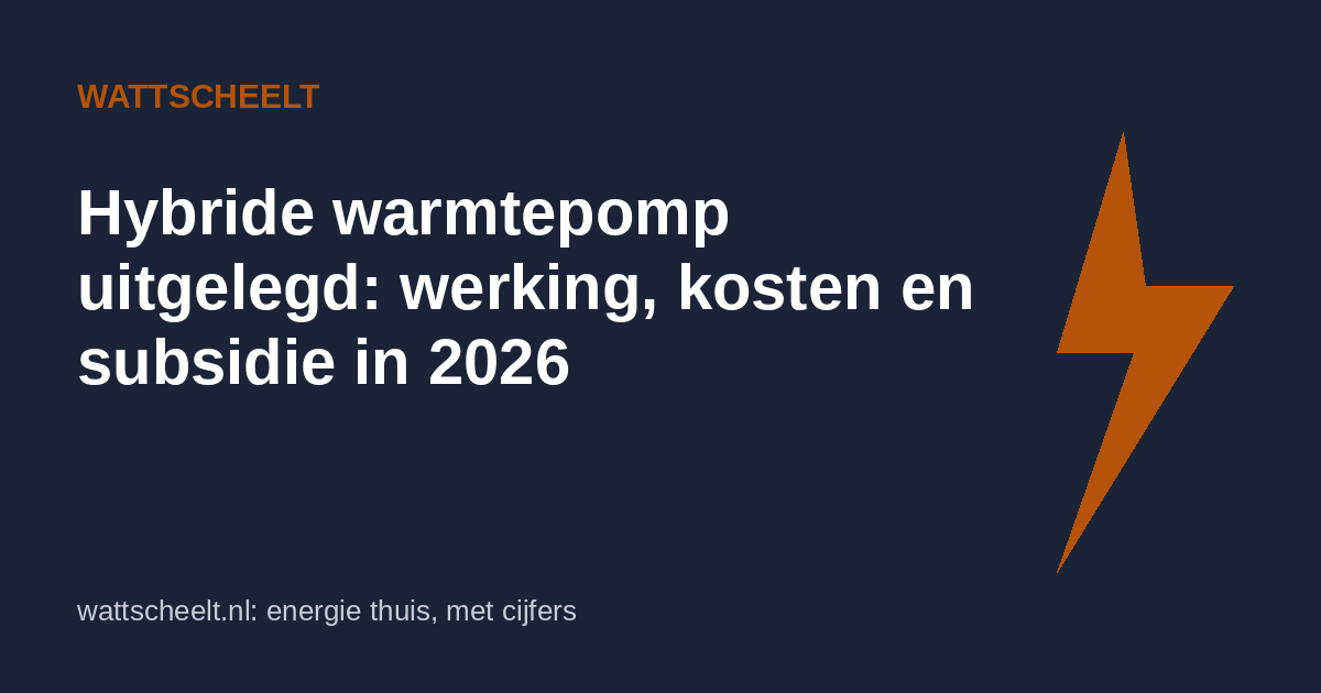 Hybride warmtepomp uitgelegd: werking, kosten en subsidie in 2026