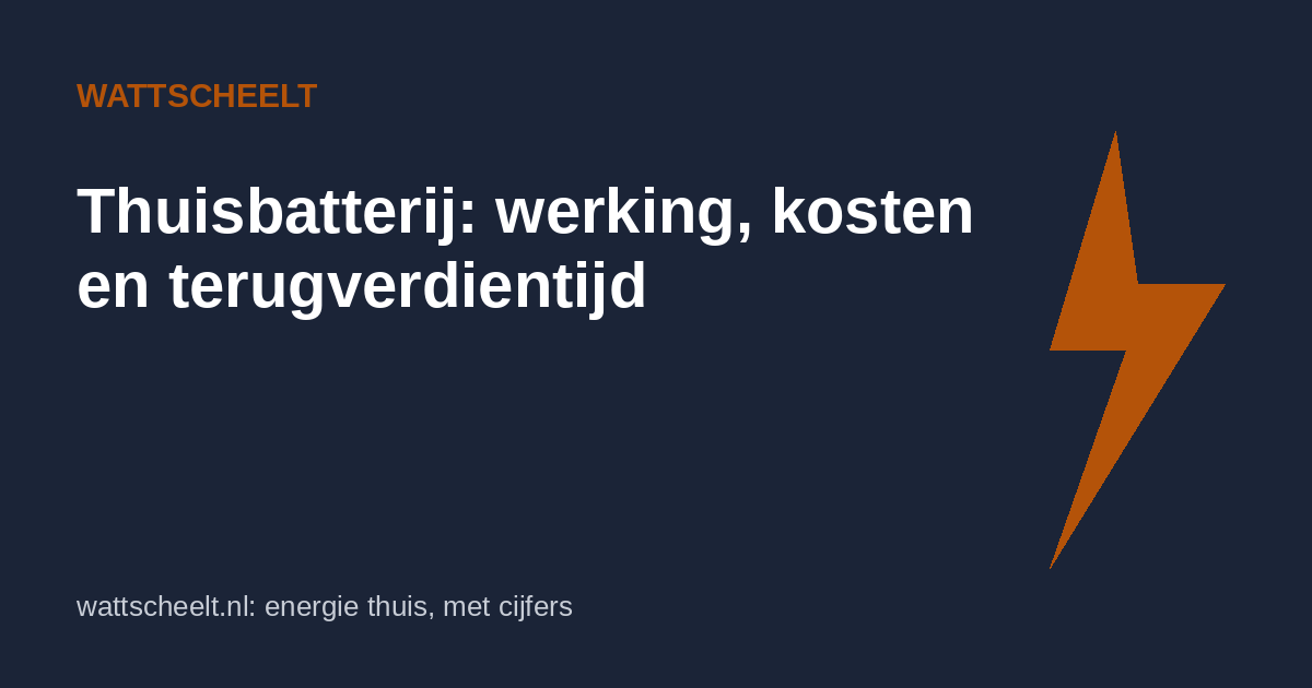 Thuisbatterij werking, kosten en terugverdientijd - WattScheelt